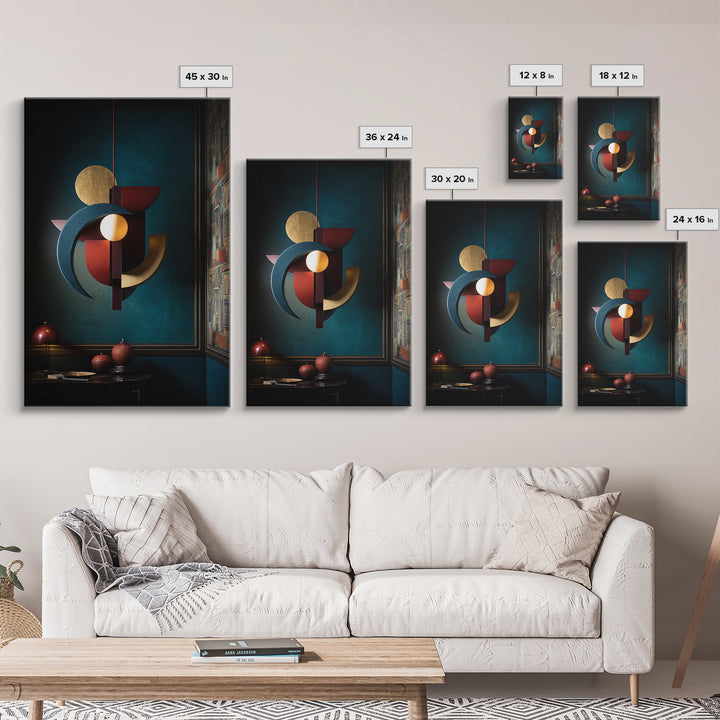 Surreal Room of Floating Objects as Decorative Canvas Print, Maximalist Art, Boho Wall Art, Living Room Decor, Maximal, MAX-2x3-65