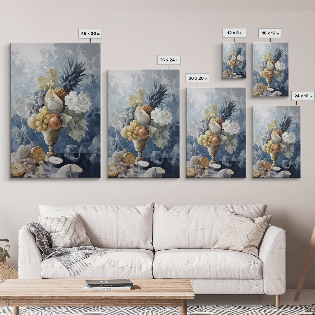 Rococo Fruit Feast Canvas Print, Maximalist Art, Boho Wall Art, Living Room Decor, Fine Art, Maximal, Trendy Wall Art, MAX-2x3-71