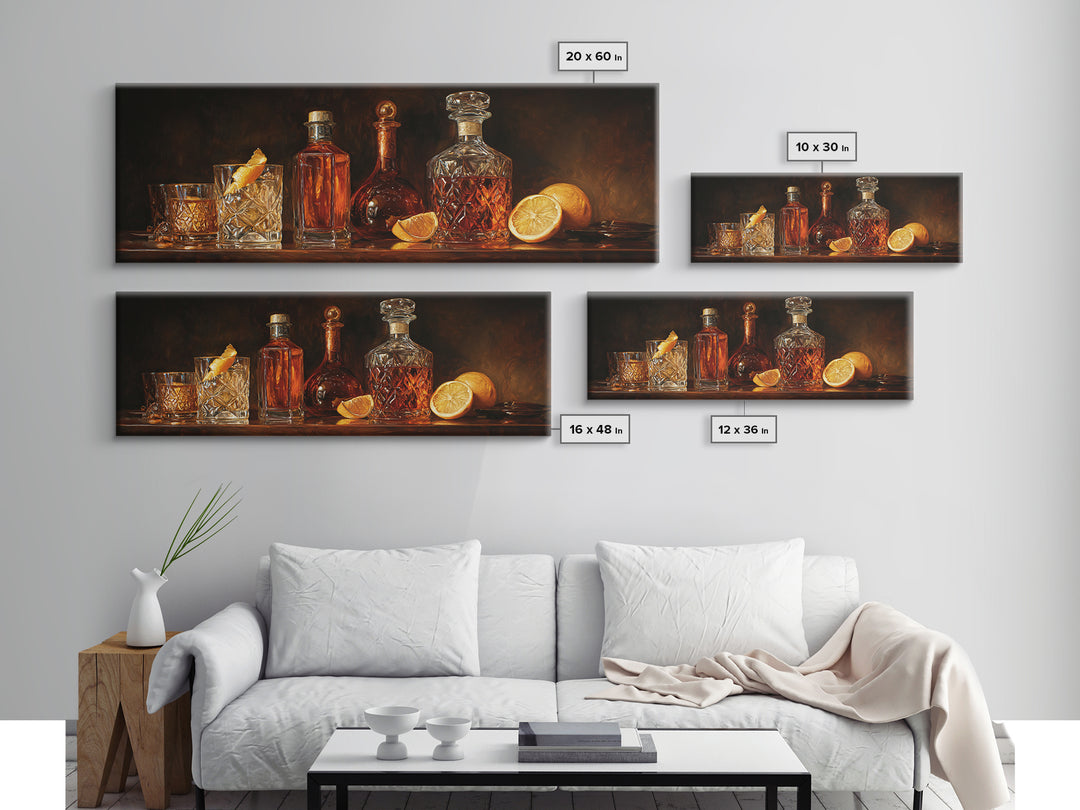 Retro Maximalist Cocktail Still Life Canvas Print, Maximalist Art, Abstract Art, Living Room Decor, Maximal, Retro Wall Art, MAX-3x1-34