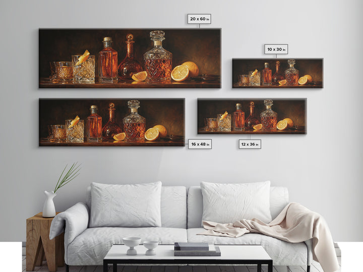 Retro Maximalist Cocktail Still Life Canvas Print, Maximalist Art, Abstract Art, Living Room Decor, Maximal, Retro Wall Art, MAX-3x1-34