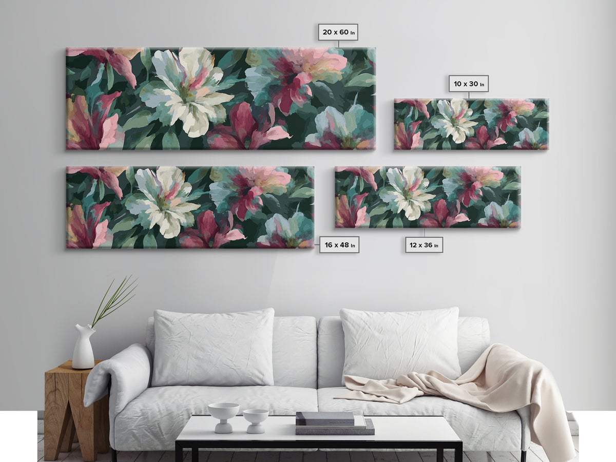 Matisse Inspired Cutouts with Vivid Floral Motifs Canvas Print, Maximalist Art, Modern Art, Living Room Decor, Oil Painting, MAX-3x1-98