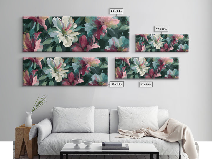 Matisse Inspired Cutouts with Vivid Floral Motifs Canvas Print, Maximalist Art, Modern Art, Living Room Decor, Oil Painting, MAX-3x1-98