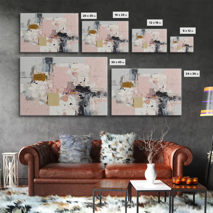 Chaotic Joyful Abstract Framed Canvas Print, Maximalist Art, Original Art, Living Room Decor, Abstract Art, Maximal, MAX-3x2-2