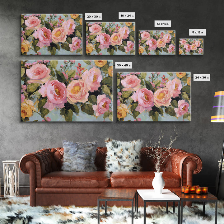Baroque Roses Mixed Canvas Print, Maximalist Art, Living Room Wall Art, Living Room Decor, Abstract Art, Maximal, Boho Decor, MAX-3x2-34