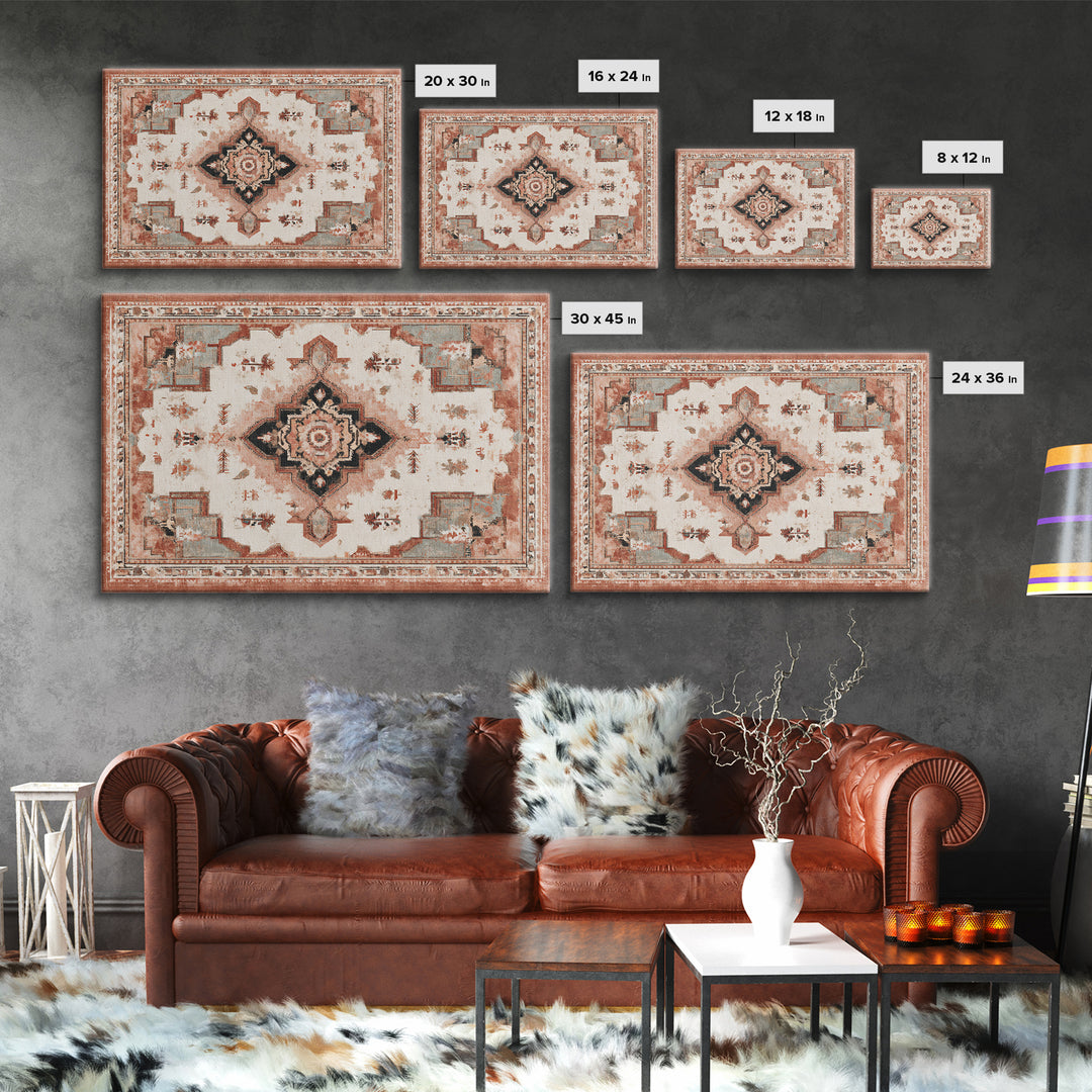 Bohemian Textile Pattern Canvas Print, Maximalist Art, Gallery Decor, Living Room Decor, Fine Art, Maximal, Wall Art, MAX-3x2-48
