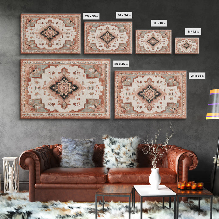 Bohemian Textile Pattern Canvas Print, Maximalist Art, Gallery Decor, Living Room Decor, Fine Art, Maximal, Wall Art, MAX-3x2-48