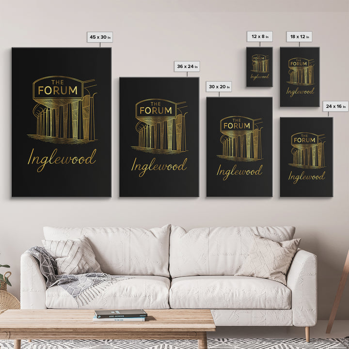 Inglewood California Travel Poster, Canvas Print, Dark Minimalist Wall Art, Inglewood Travel Art, Wall Decor, Gift For Travelers, Wall Art