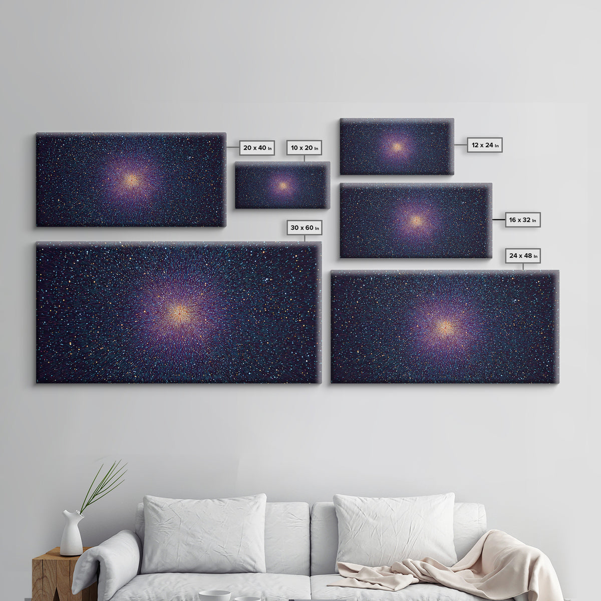 Radiant Purple Starburst Abstract Wall Art, Midcentury Modern Art Print, Cosmic Retro Decor, Space Abstract Art Poster For Home