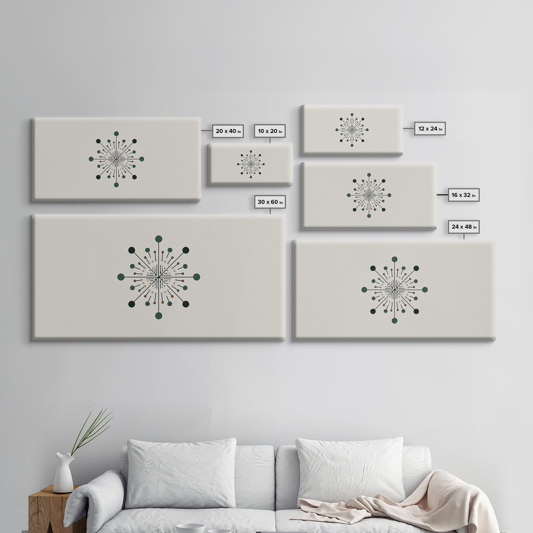 Atomic Green Starburst Wall Art, Midcentury Modern Art, MCM Wall Decor, Geometric Abstract Print, Retro Home Decor For Living Room