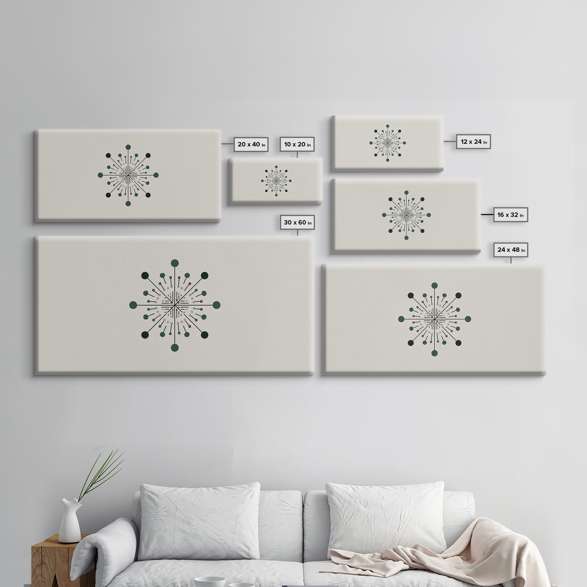 Atomic Green Starburst Wall Art, Midcentury Modern Art, MCM Wall Decor, Geometric Abstract Print, Retro Home Decor For Living Room