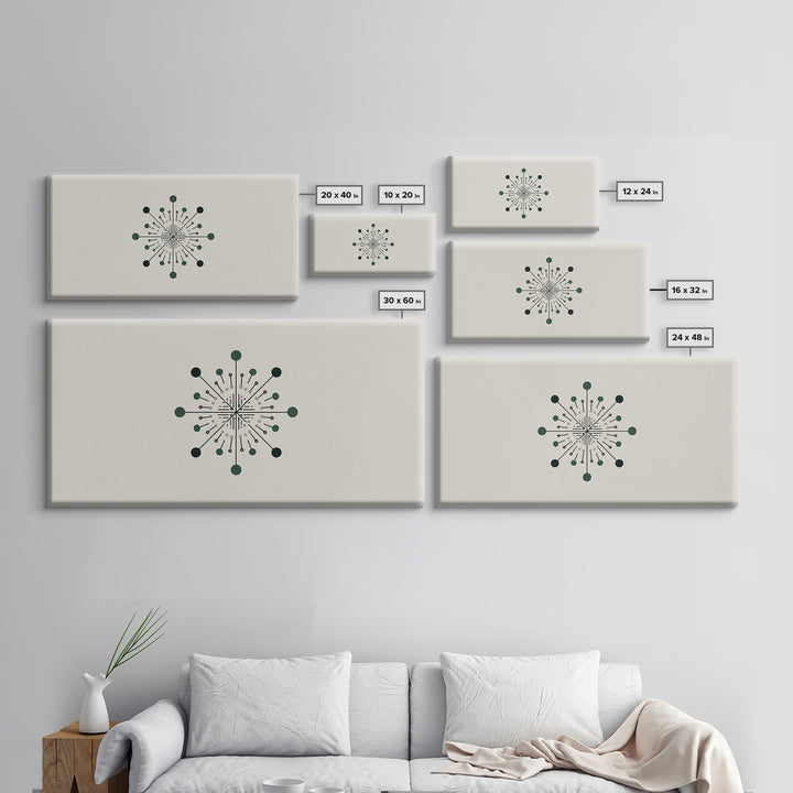 Atomic Green Starburst Wall Art, Midcentury Modern Art, MCM Wall Decor, Geometric Abstract Print, Retro Home Decor For Living Room