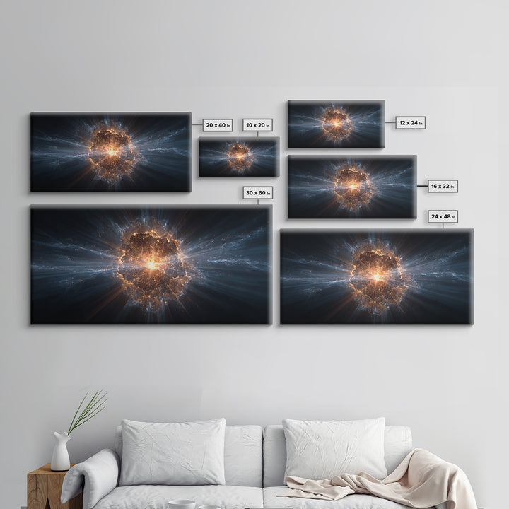 Glowing Cosmic Explosion In Deep Space Wall Art, Modern Abstract Art Print, Sci Fi Wall Decor, Digital Art For Home Office