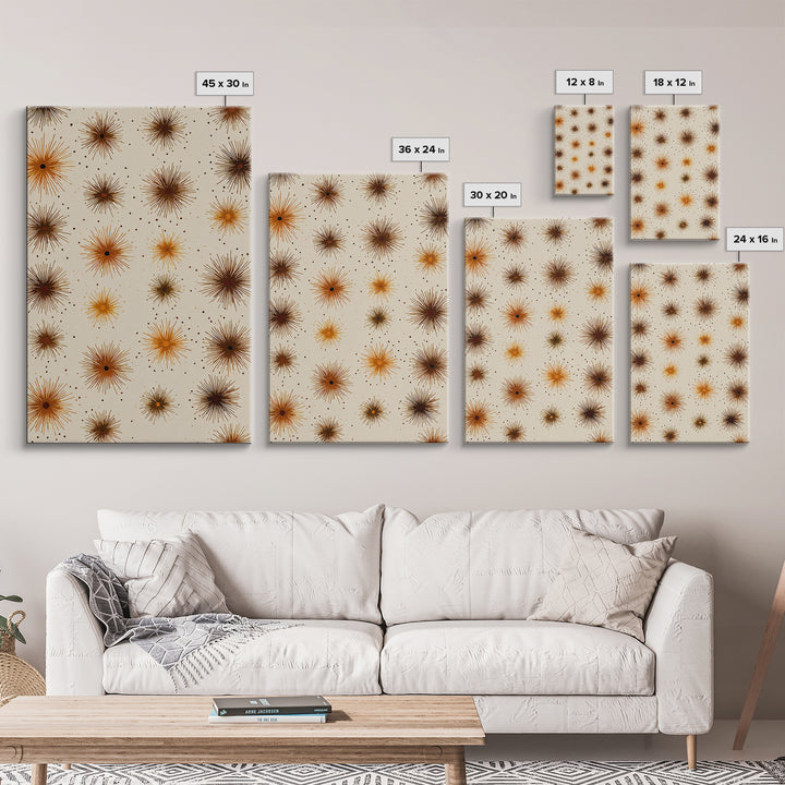 Burnt Orange Brown Atomic Starburst Wall Art, Midcentury Modern Art, Retro Abstract Print, Earth Tone MCM Wall Decor Gift