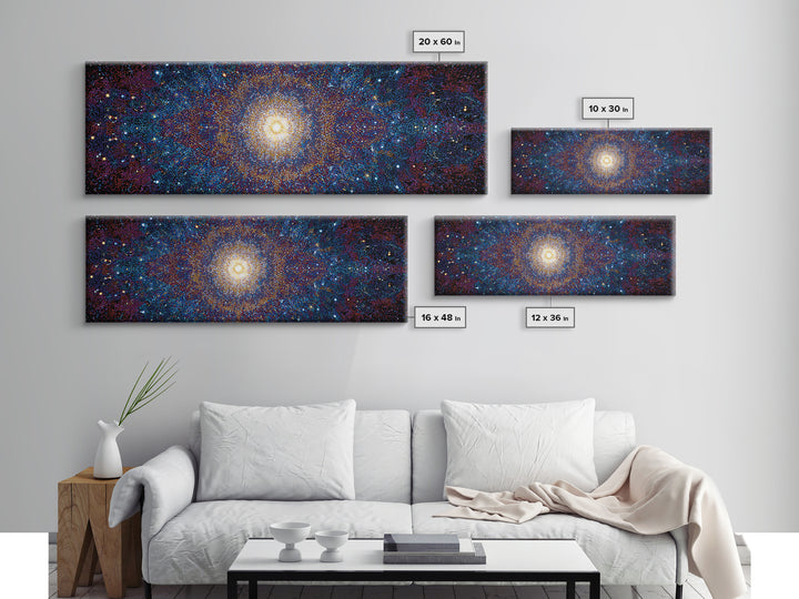 Glowing Galaxy Star Cluster Canvas Print, Cosmic Abstract Wall Art, Modern Space Decor, Blue Orange Statement Print Gift