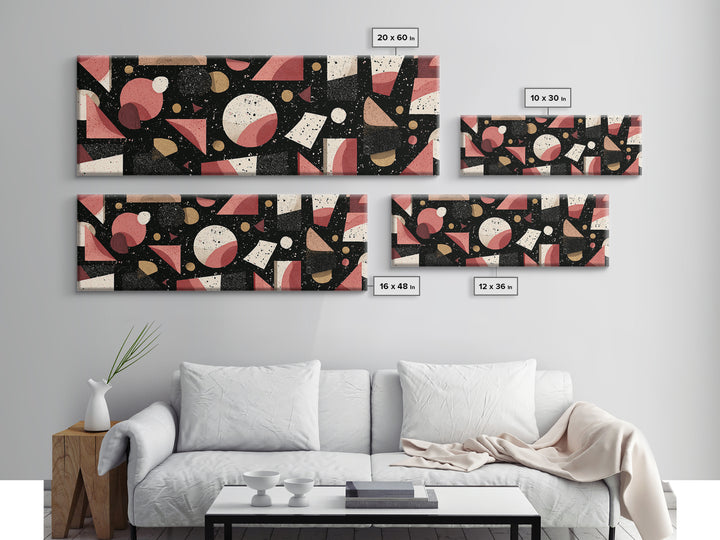 Red Black Bauhaus Geometric Wall Art, Mid Century Modern Abstract Decor, Retro Art Print, Atomic Pattern Poster, MCM Decor