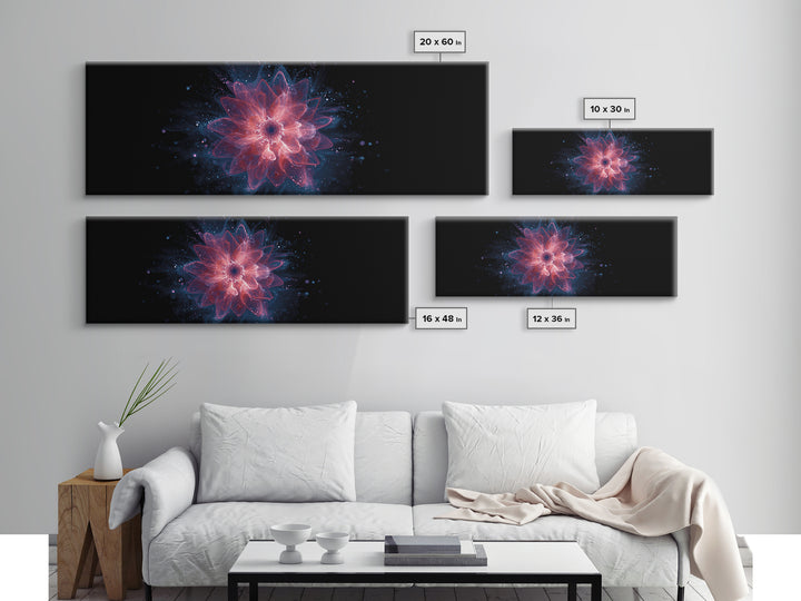 Glowing Pink Cosmic Blossom Wall Art, Modern Abstract Art, Digital Art Print, Space Abstract Art, Trendy Bedroom Wall Decor