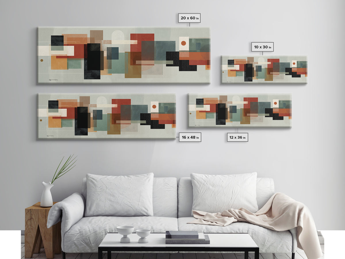 Muted Geometric Blocks Wall Art, Midcentury Modern Abstract Art, Office Wall Decor, Bauhaus Poster, Minimalist Home Decor