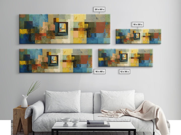 Earthy Abstract Doorway Canvas Print, Midcentury Modern Art, Rustic Office Wall Decor, Geometric Artwork, Home Decor, Living Room Art