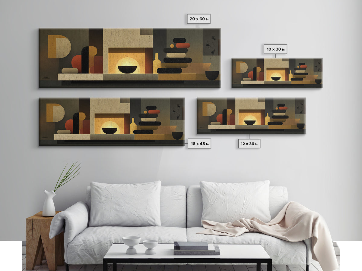 Warm Midcentury Shelf Still Life Wall Art, Abstract Modern Decor, MCM Wall Decor, Retro Art Print For Living Room And Home Decor