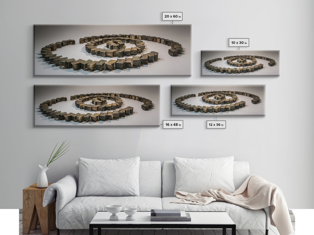 Spiral Stone Earthwork Sculpture Wall Art, Modern Sculpture, Geometric Art, Organic Abstract Decor, Masculine Office Decor