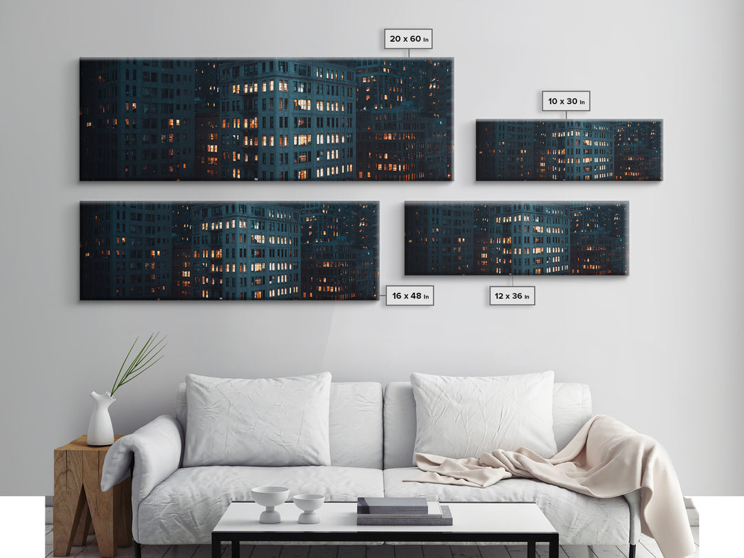 Moody High Rise Office Windows Wall Art, Urban Cityscape Print, Modern Architecture Poster, Industrial Home Office Decor