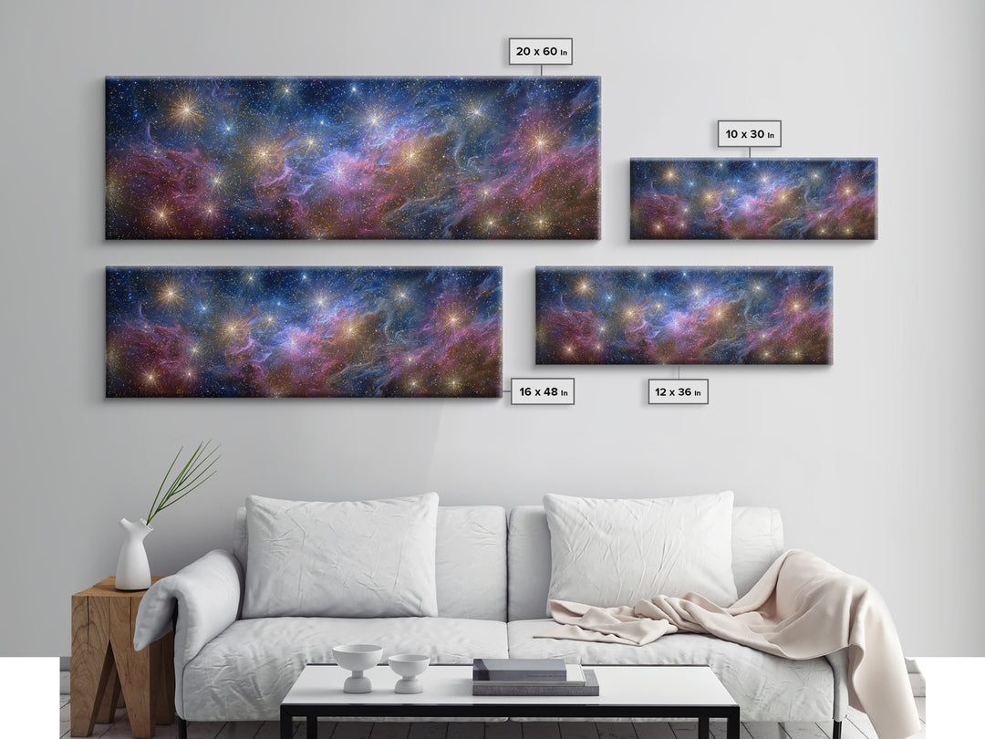 Cosmic Nebula Starfield Wall Art, Colorful Space Abstract Art Print, Modern Galaxy Poster, Scenic Home Office Decor Gift