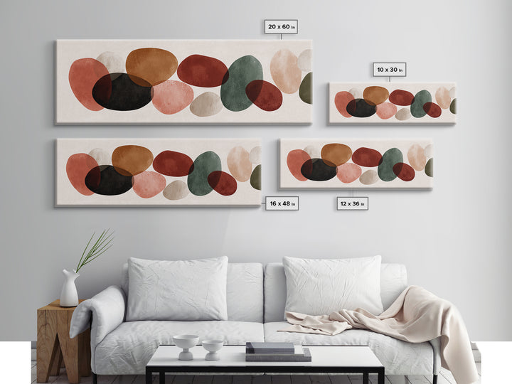 Translucent Earth Tone Oval Shapes Wall Art, Modern Abstract Art Print, Neutral Living Room Decor, Organic Minimalist Poster