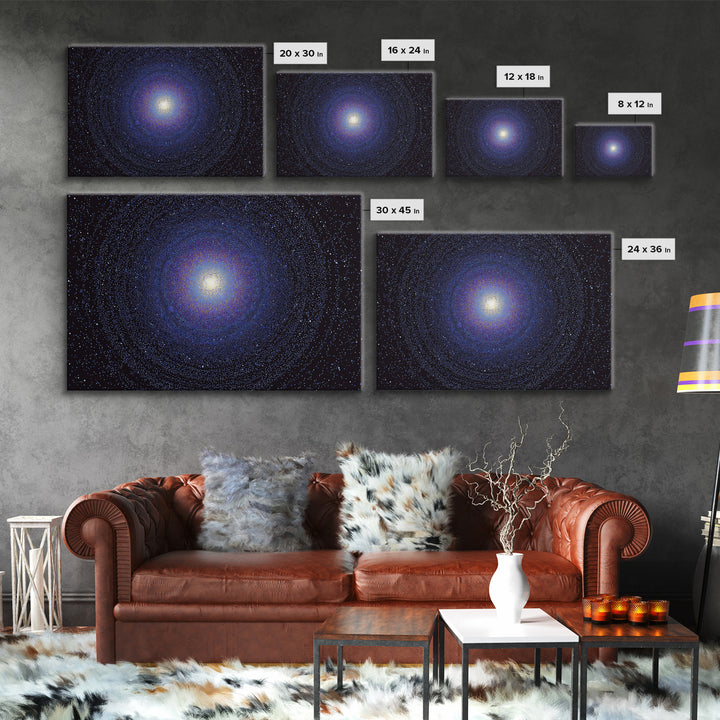 Blue Spiral Galaxy Wall Art, Modern Abstract Art Print, Cosmic Retro Poster, Space Decor For Bedroom Living Room Office Decor