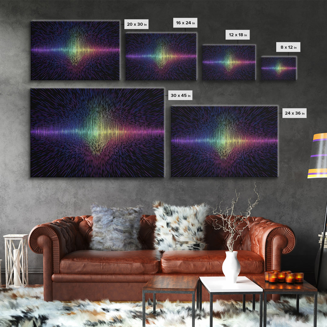 Rainbow Soundwave Abstract Wall Art, Colorful Digital Art Print, Modern Wall Decor, Music Lovers Art, Funky Wall Art, Trendy