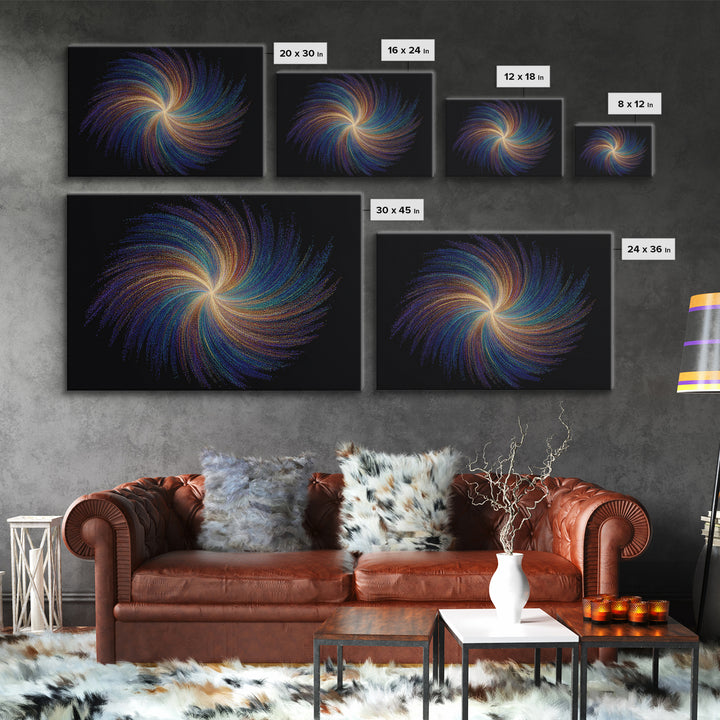 Rainbow Spiral Galaxy Canvas Print, Cosmic Abstract Wall Art, Modern Digital Art, Space Abstract Art, Colorful Home Decor