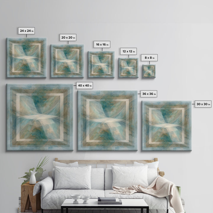 Abstract Breath Waves Canvas Print, Meditation Art, Hanging Wall Art, Living Room Decor, Abstract Art, Stillness, MED-1x1-30