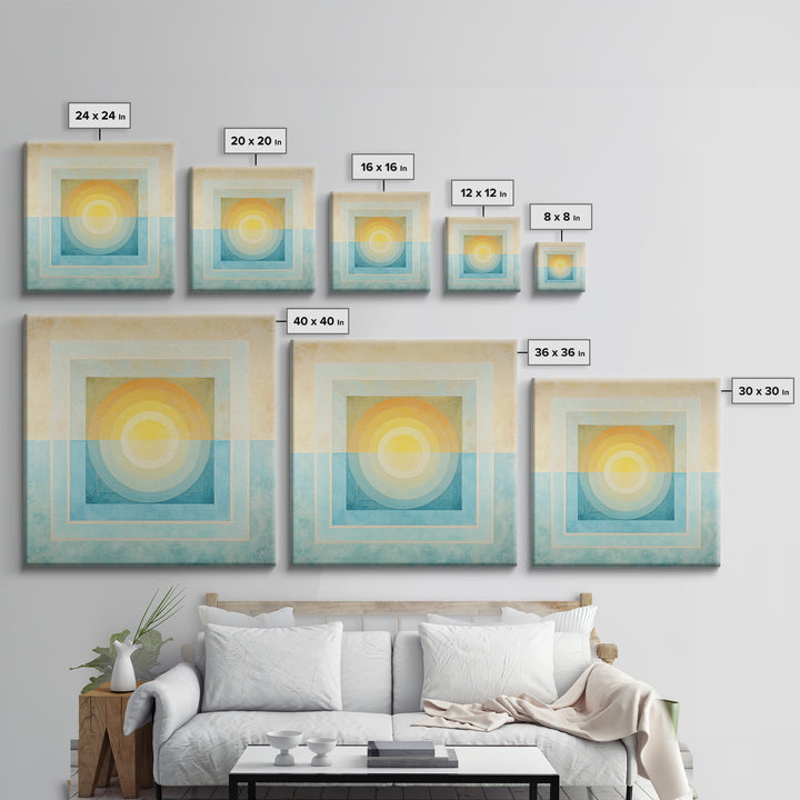 Soft Chakra Color Gradient Without Symbols Overload Canvas Print, Meditation Art, Psychedelic Art, Living Room Decor, Stillness, MED-1x1-34