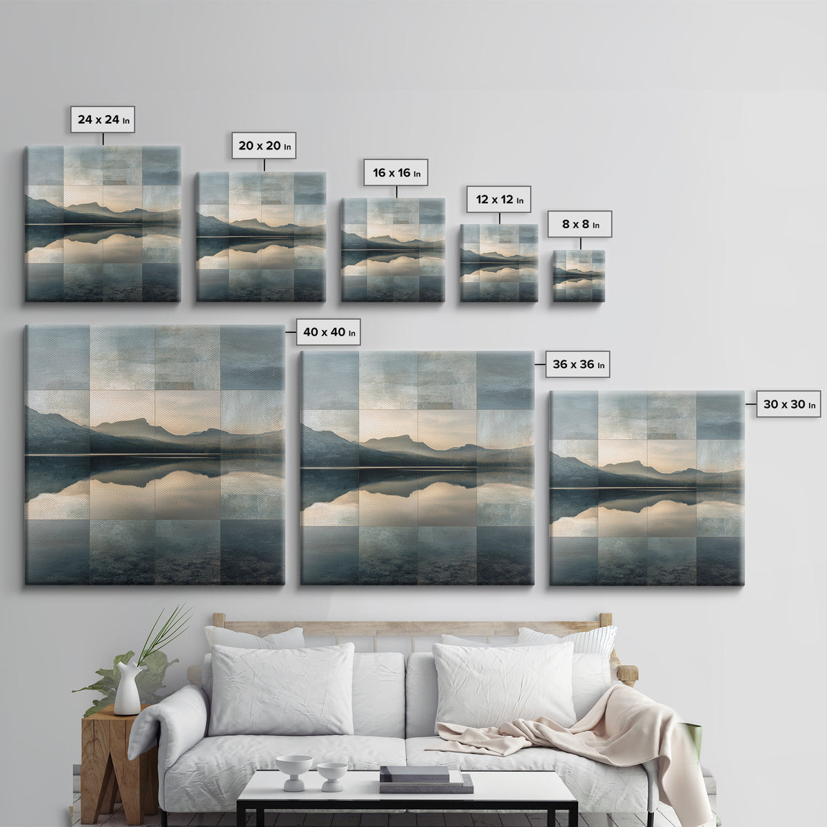 Mountain Lake at Sunrise Canvas Print, Meditation Art, Wall Decor, Living Room Decor, Fine Art, Stillness, Black Woman Art, MED-1x1-77