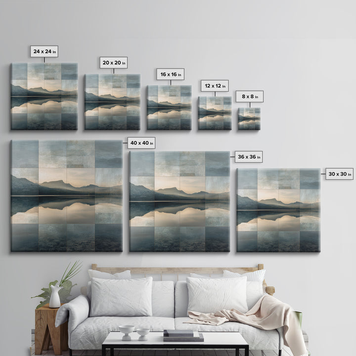 Mountain Lake at Sunrise Canvas Print, Meditation Art, Wall Decor, Living Room Decor, Fine Art, Stillness, Black Woman Art, MED-1x1-77