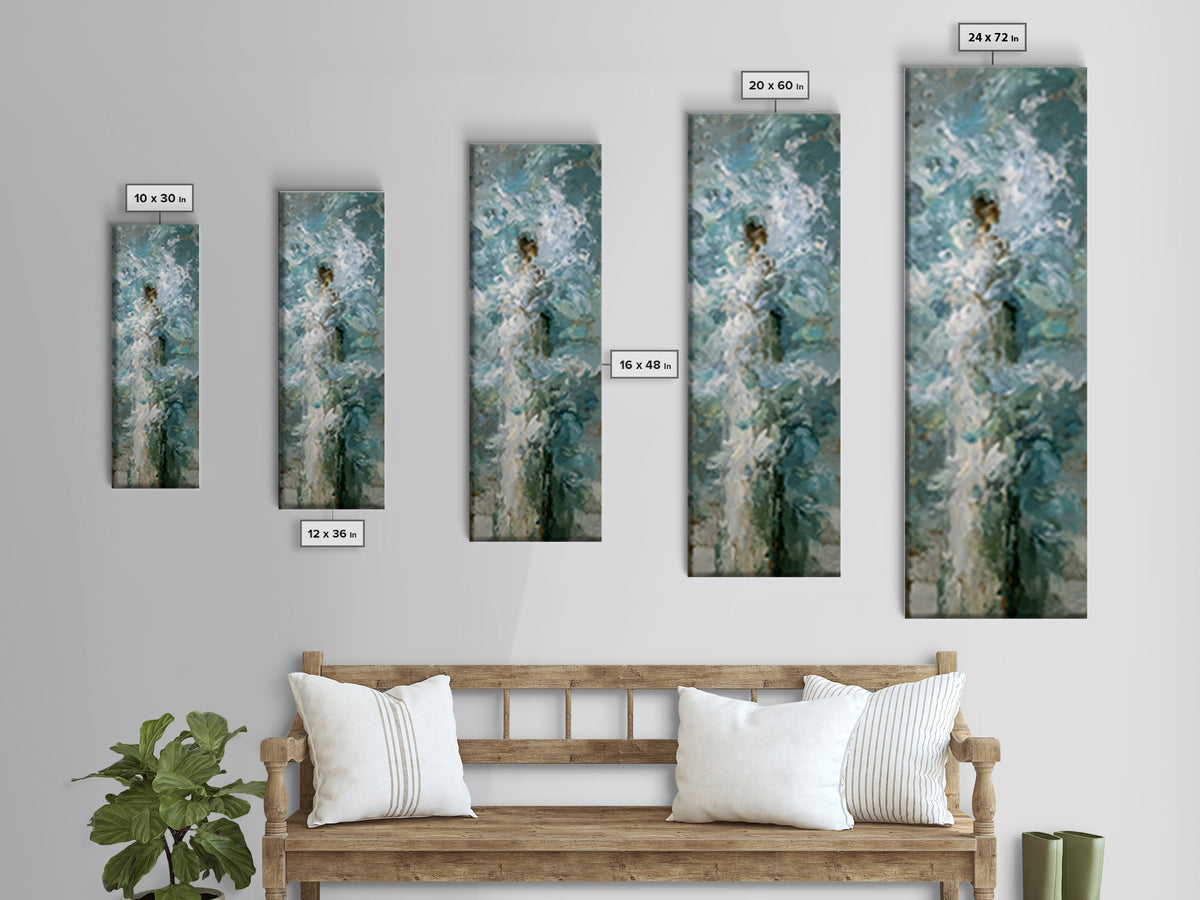 Abstract Breath Waves Canvas Print, Meditation Art, Neutral Decor, Living Room Decor, Fine Art, Stillness, Home Decor, MED-1x3-18
