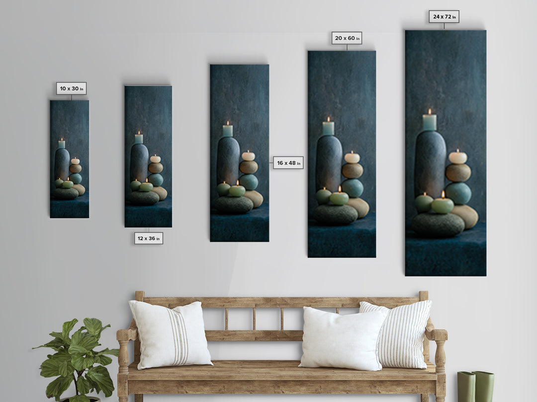 Minimal Candle Flame on Dark Background Canvas Print, Meditation Art, Printable Artwork, Living Room Decor, Fine Art, Stillness, MED-1x3-2