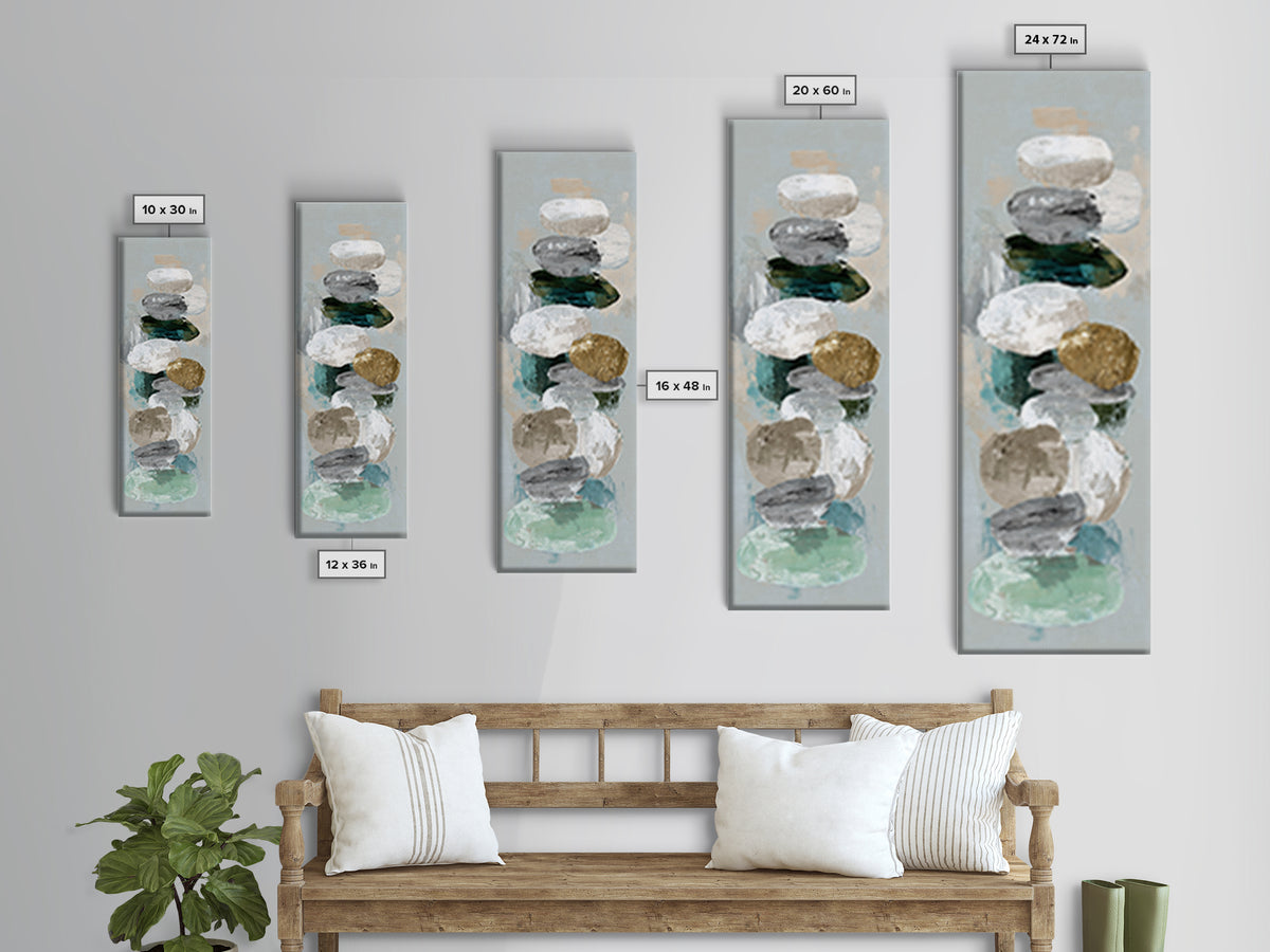 Zen Circle Brushstroke on Textured Paper Canvas Print, Meditation Art, Boho Wall Decor, Living Room Decor, Fine Art, Stillness, MED-1x3-40