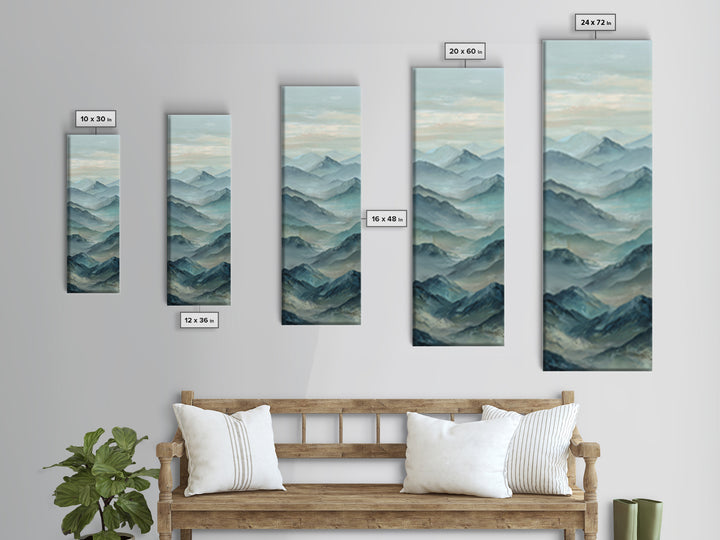 Sunrise over Himalayan Style Mountains Canvas Print, Meditation Art, Fine Art Print, Living Room Decor, Fine Art, Stillness, MED-1x3-5