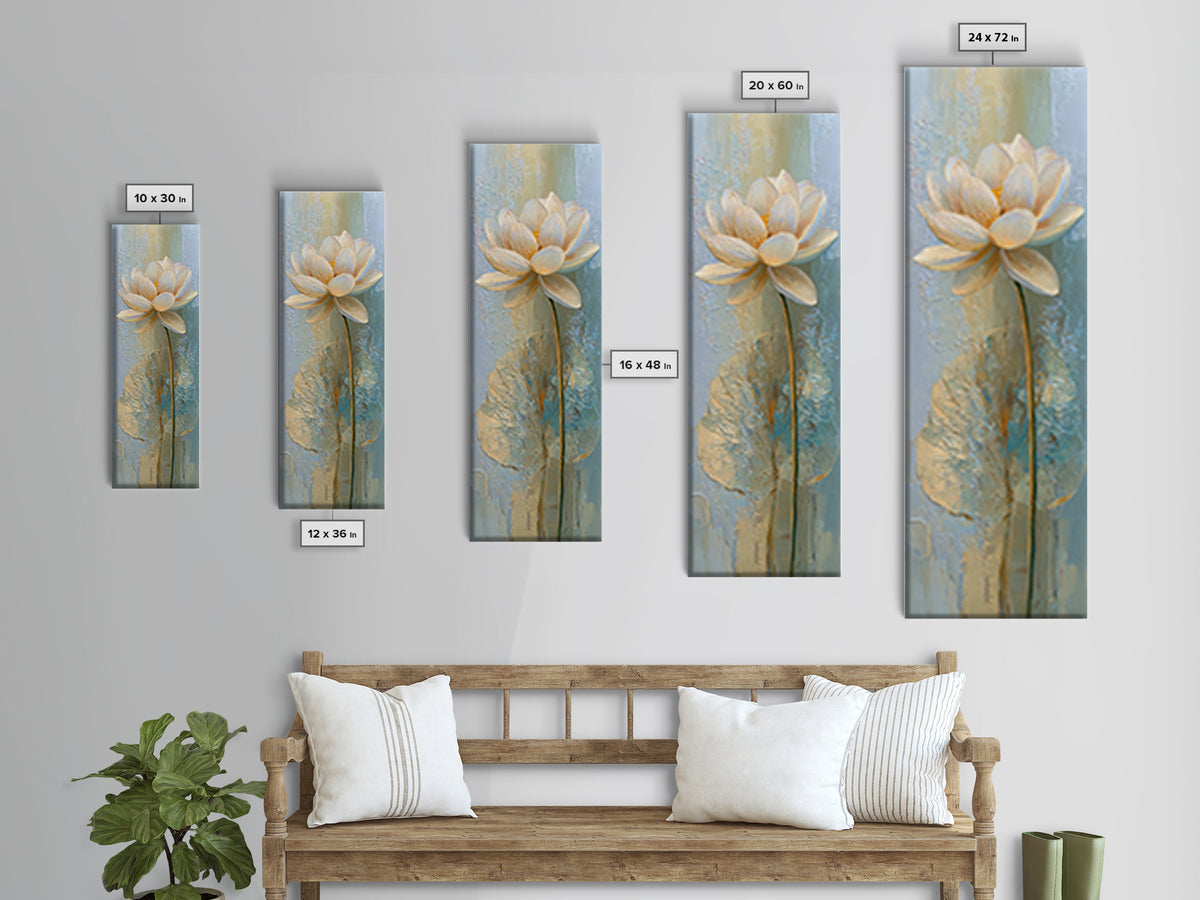 Sacred Geometry Lotus Framed Canvas Print, Meditation Art, Neutral Decor, Living Room Decor, Fine Art, Stillness, Home Decor, MED-1x3-75