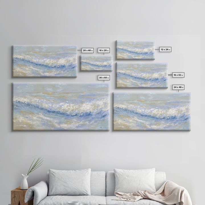 Abstract Breath Waves Framed Canvas Print, Meditation Art, Digital Wall Art, Living Room Decor, Stillness, Gallery Wall Art, MED-2x1-50
