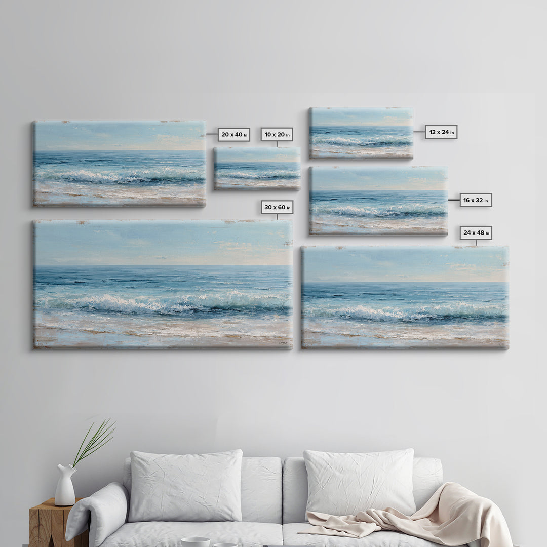 Ocean Horizon with Meditative Stillness Canvas Print, Meditation Art, Wall Art, Living Room Decor, Fine Art, Stillness, MED-2x1-62