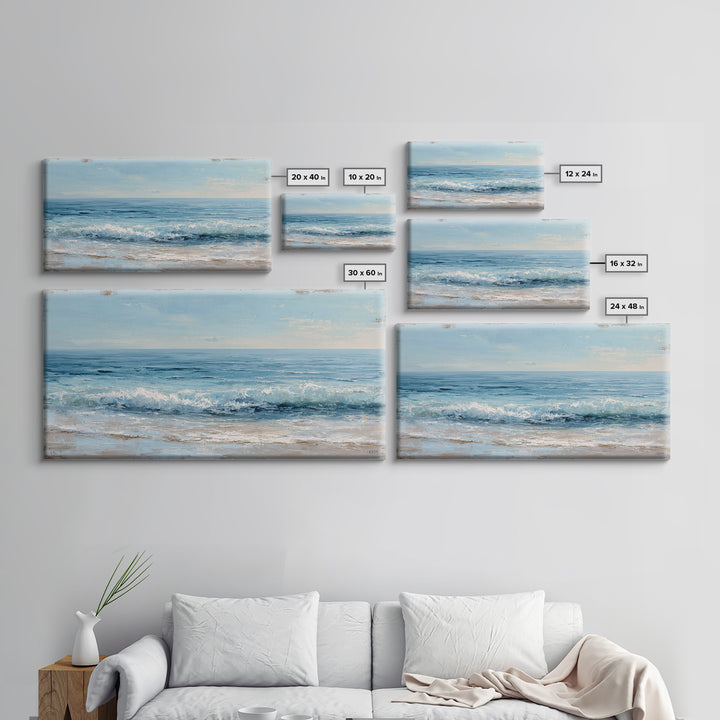 Ocean Horizon with Meditative Stillness Canvas Print, Meditation Art, Wall Art, Living Room Decor, Fine Art, Stillness, MED-2x1-62
