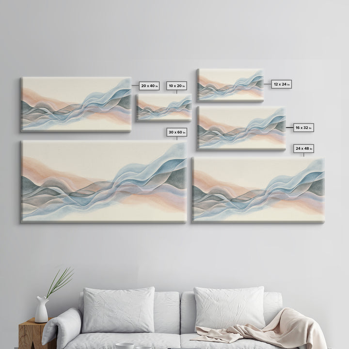 Abstract Breath Waves Canvas Print, Meditation Art, Printable Art, Living Room Decor, Abstract Art, Stillness, Minimalist Art, MED-2x1-98