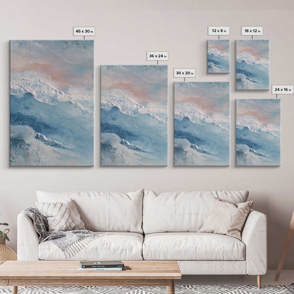 Abstract Breath Waves Canvas Print, Meditation Art, Wall Art, Living Room Decor, Abstract Art, Stillness, Boho Wall Decor, MED-2x3-14