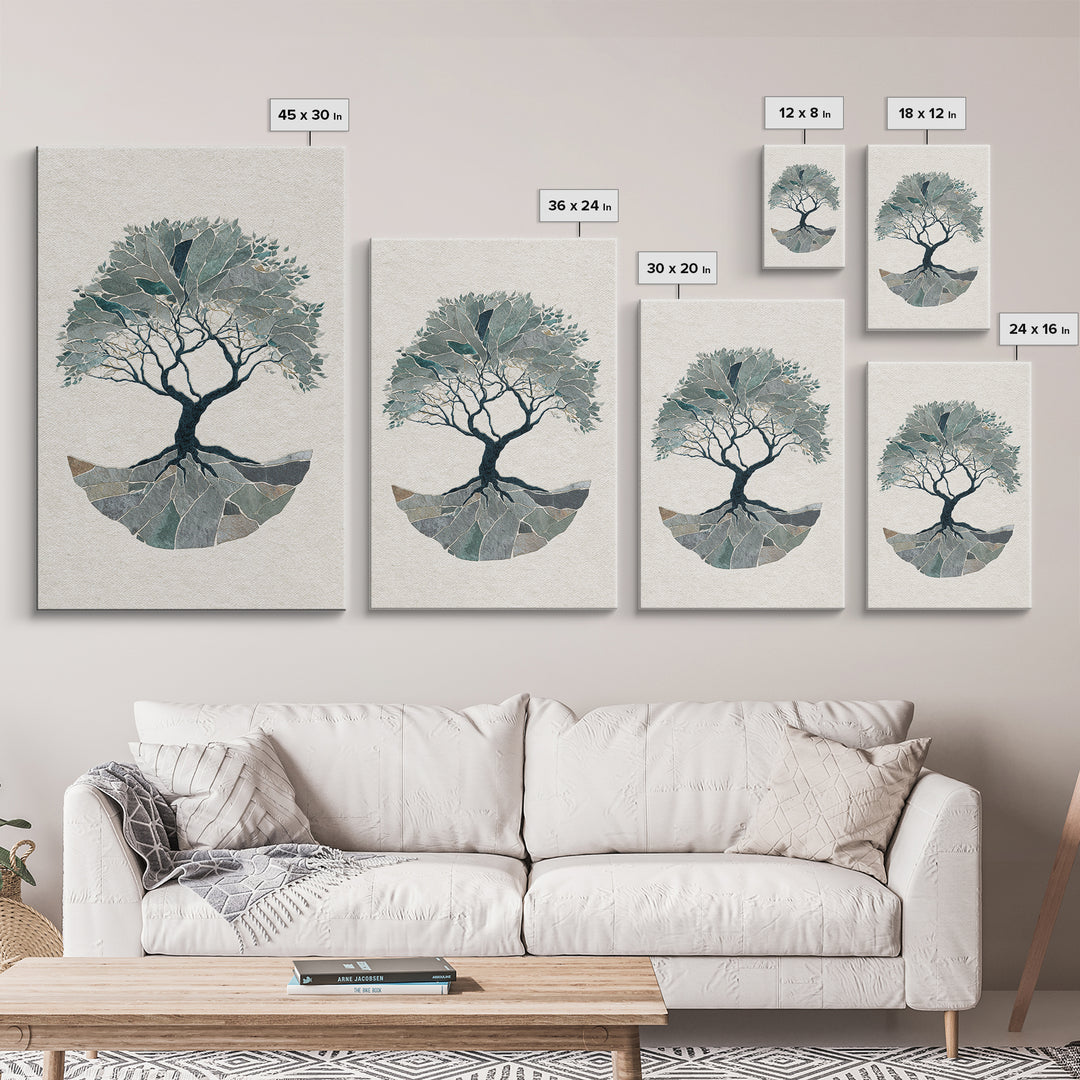 Tree of Life Framed Canvas Print, Meditation Art, Wall Decor, Living Room Decor, Fine Art, Stillness, Black Woman Art, MED-2x3-52