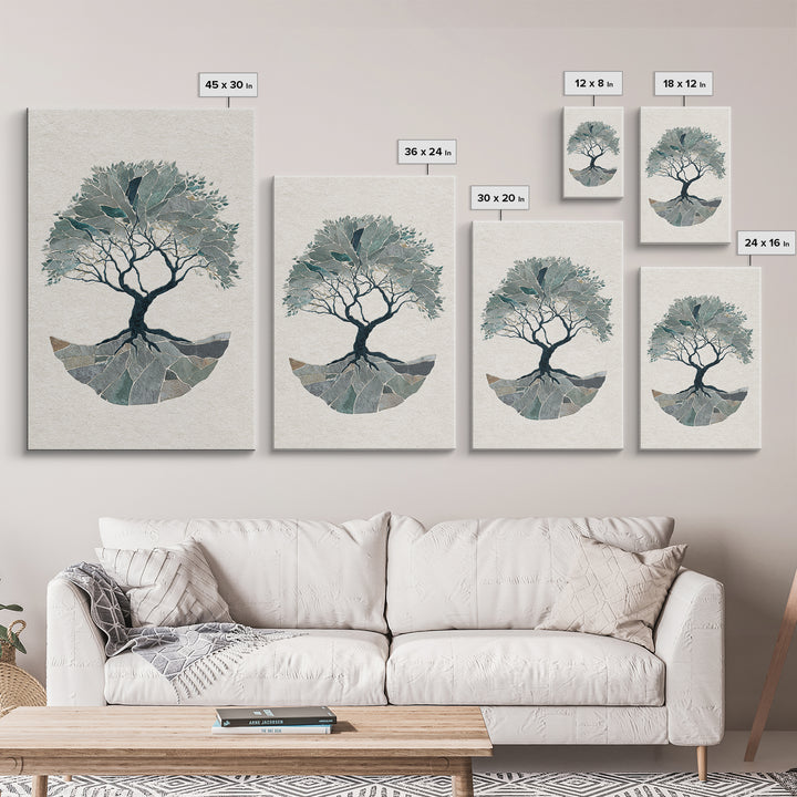Tree of Life Framed Canvas Print, Meditation Art, Wall Decor, Living Room Decor, Fine Art, Stillness, Black Woman Art, MED-2x3-52