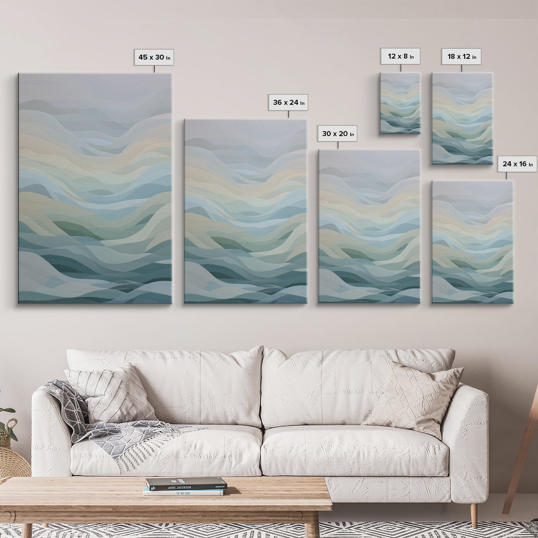 Abstract Breath Waves Canvas Print, Meditation Art, Modern Wall Art, Living Room Decor, Fine Art, Stillness, Buddha Wall Art, MED-2x3-62