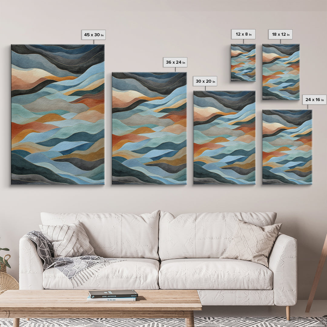 Abstract Breath Waves Canvas Print, Meditation Art, Modern Wall Art, Living Room Decor, Fine Art, Stillness, Buddha Wall Art, MED-2x3-86