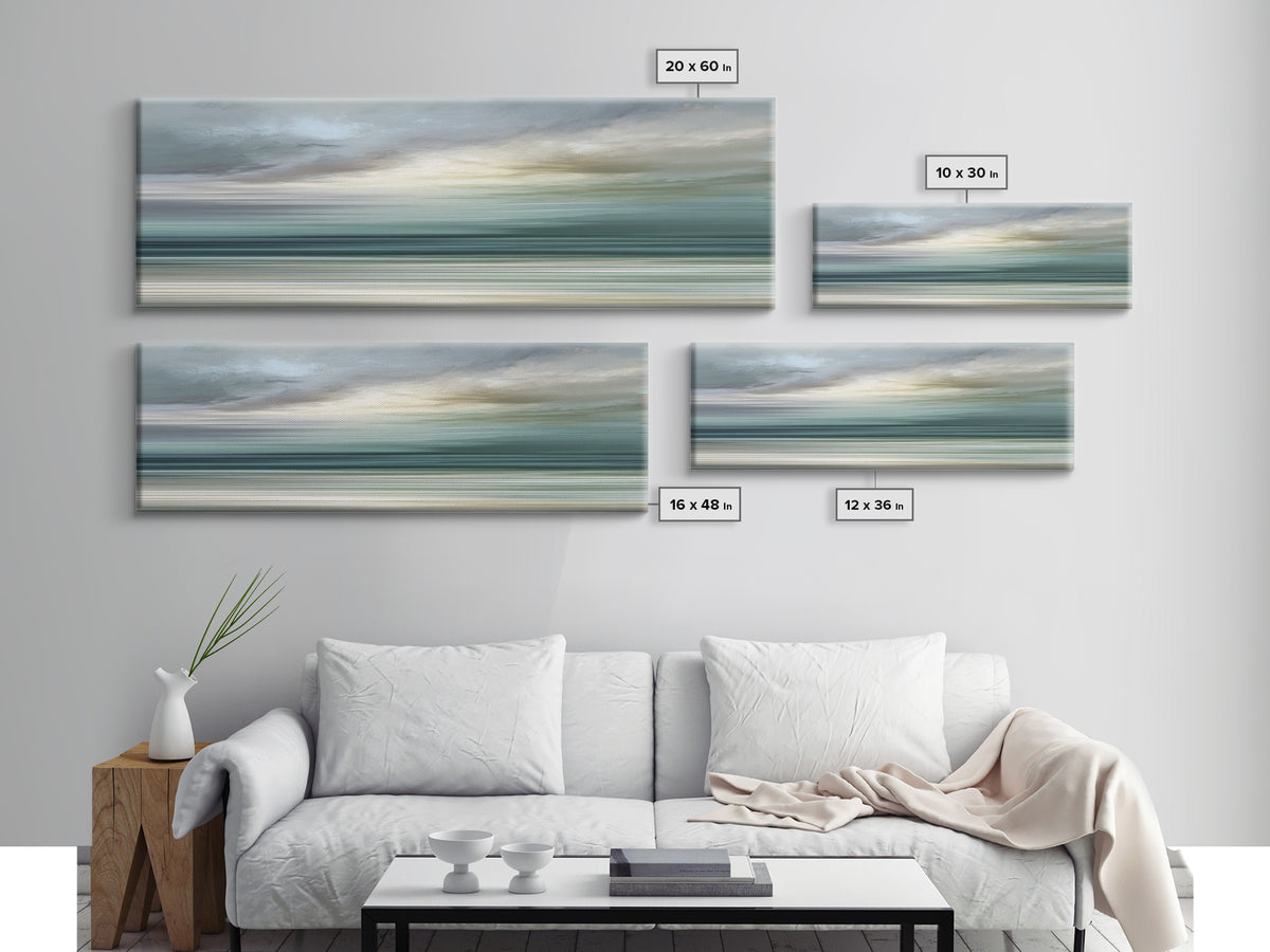 Soft Chakra Color Gradient Without Symbols Overload Canvas Print, Meditation Art, Abstract Wall Art, Living Room Decor, MED-3x1-2
