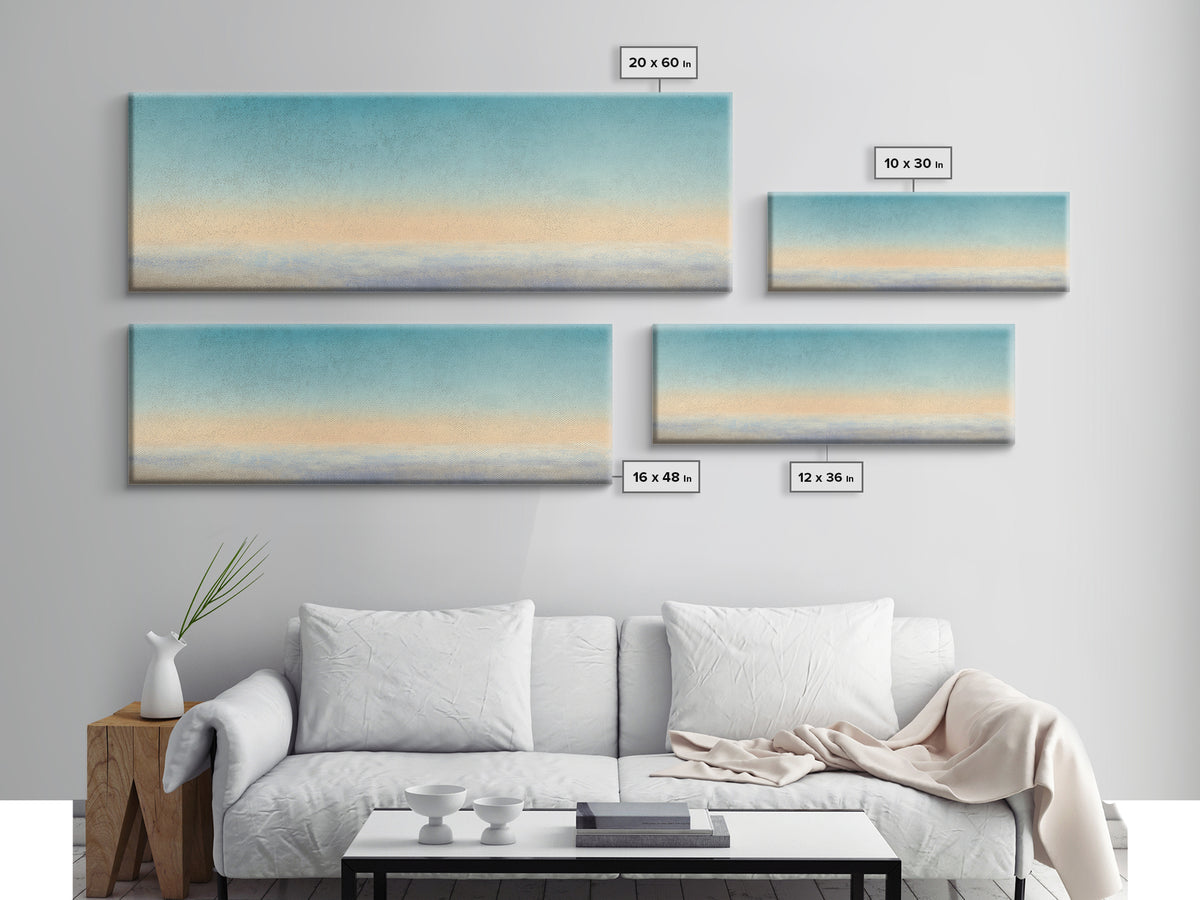 Soft Chakra Color Gradient Without Symbols Overload Canvas Print, Meditation Art, Gallery Wall Art, Living Room Decor, MED-3x1-50
